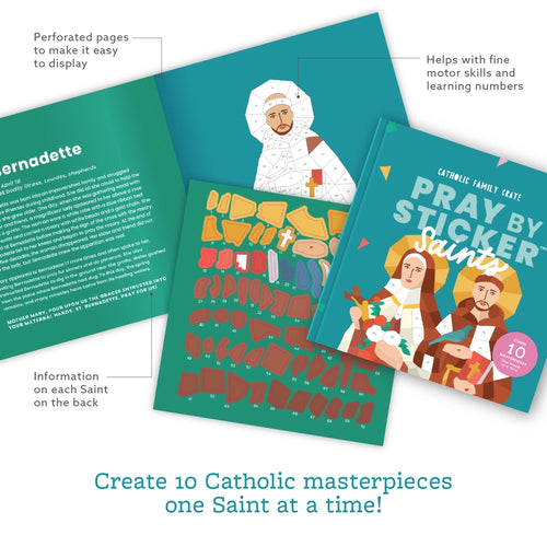 Pray By Sticker: Saints Sticker Book - JMJs Catholic Store, Inc