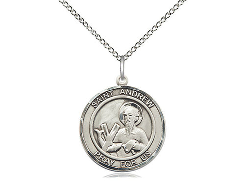 Sterling Silver St. Andrew the Apostle Pendant - JMJs Catholic Store, Inc