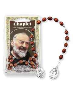 Brown Wood Bead Saint Padre Pio Chaplet