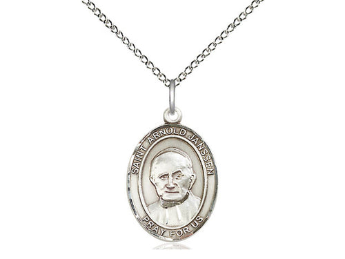St. Arnold Janssen Sterling Silver Pendant - JMJs Catholic Store, Inc