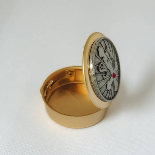 IHS Cross Pyx: Size 1: 6-9 hosts - JMJs Catholic Store, Inc