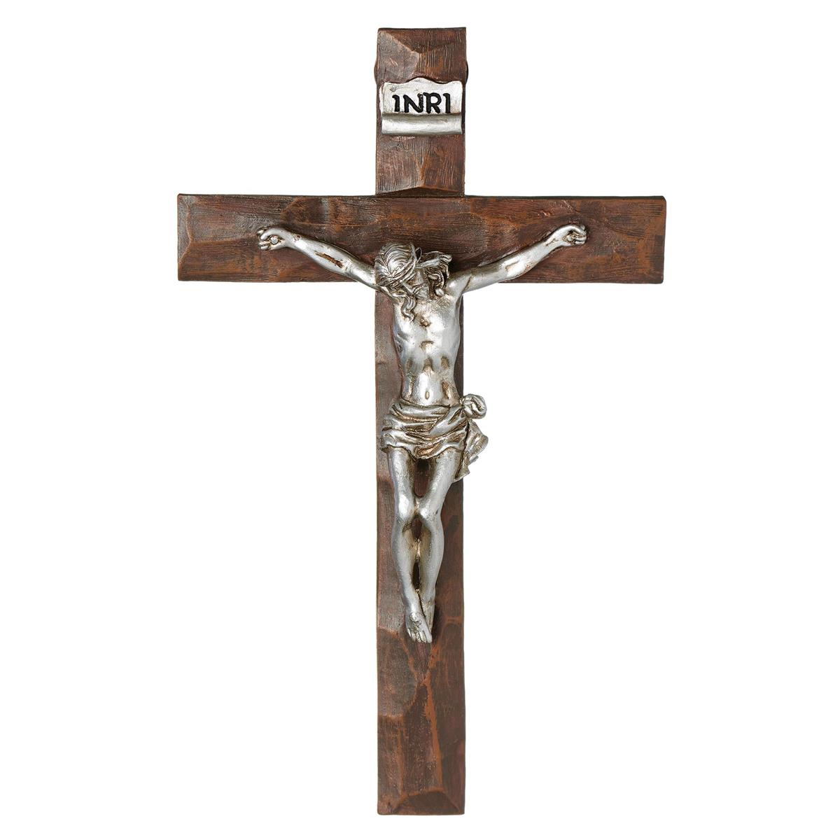 Silver Wall Crucifix 8"H - JMJs Catholic Store, Inc
