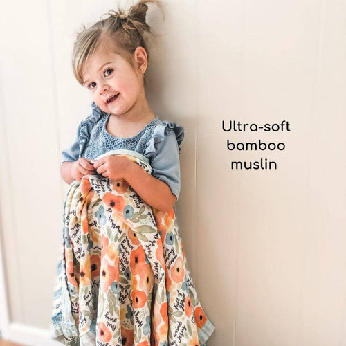 Watercolor Hail Mary Luxury Double Sided Muslin Catholic Blanket - JMJs Catholic Store, Inc