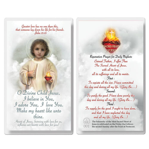 The Divine Child Jesus Prayer Card - JMJs Catholic Store, Inc
