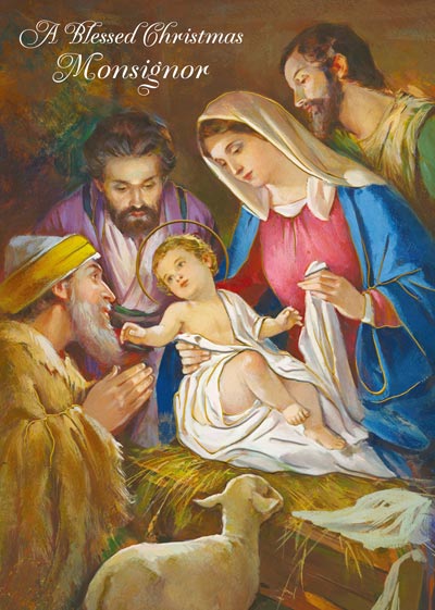 A Blessed Christmas Monsignor Christmas Card - JMJs Catholic Store, Inc
