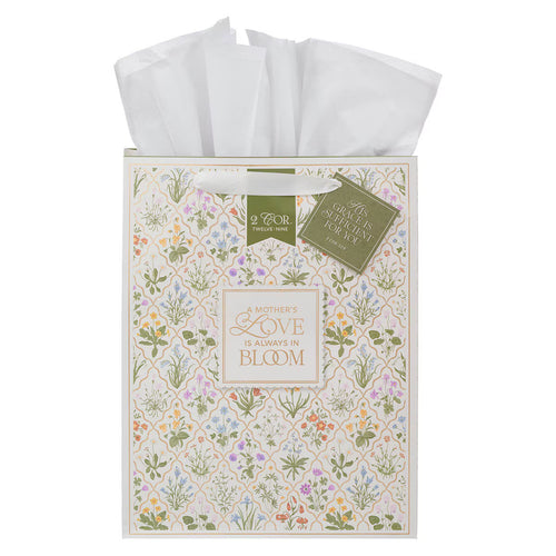 Always in Bloom Large Portrait Gift Bag - 2 Corinthians 12:9 - JMJs Catholic Store, Inc