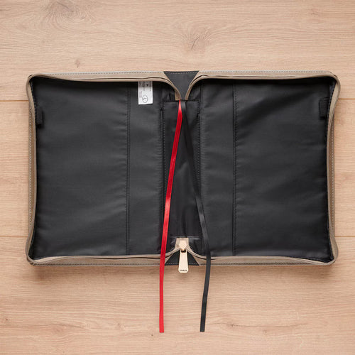 Amazing Grace Taupe Crown of Thorns Faux Leather Fashion Bible Cover - Isaiah 53:5 Large - JMJs Catholic Store, Inc