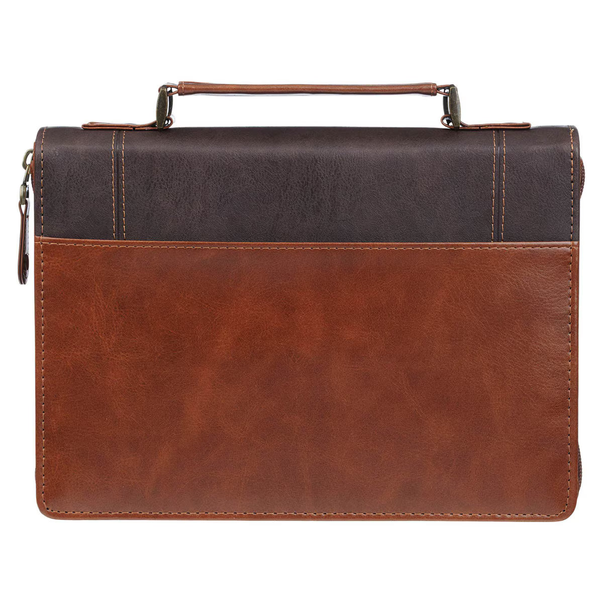 Stand Firm Espresso and Honey-brown Faux Leather Classic Bible Cover - 1 Corinthians 16:13 Large - JMJs Catholic Store, Inc