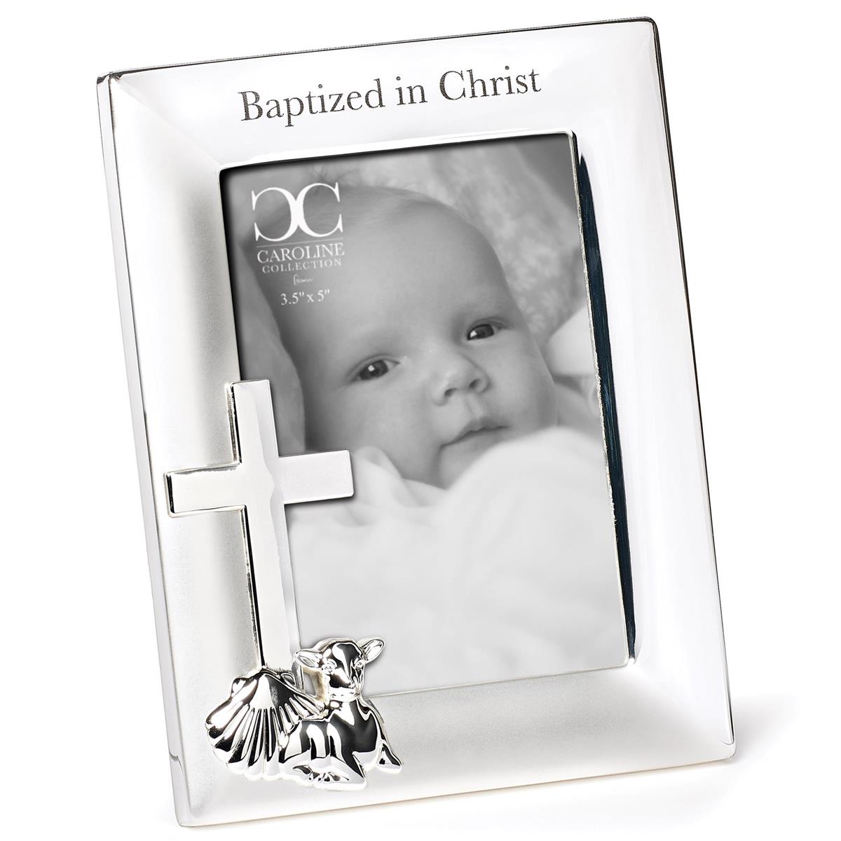 Baptism Frame with Cross, Lamb and Shell Decor - JMJs Catholic Store, Inc