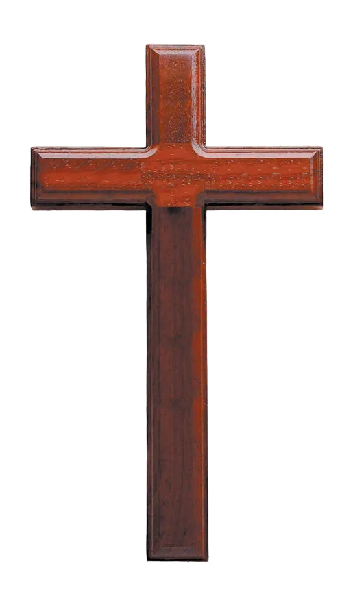 Beveled Rosewood Cross 11" - Unique Catholic Gifts