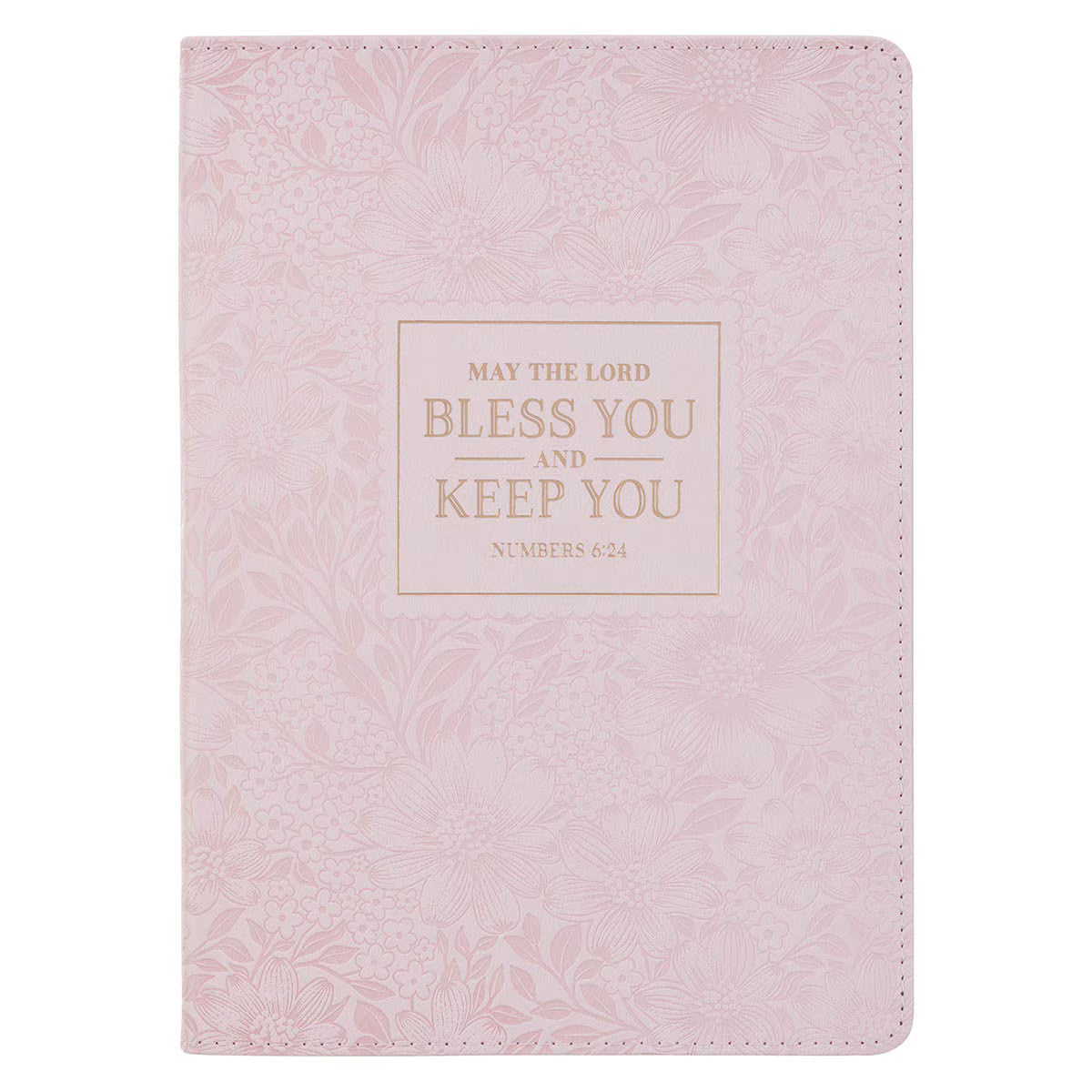 Bless and Keep You Blush Bloom Faux Leather Classic Journal - Numbers 6:24 - JMJs Catholic Store, Inc