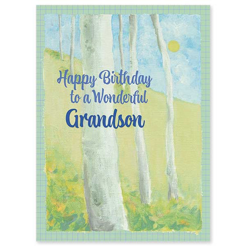 Happy Birthday to a Wonderful Grandson Greeting Card - JMJs Catholic Store, Inc