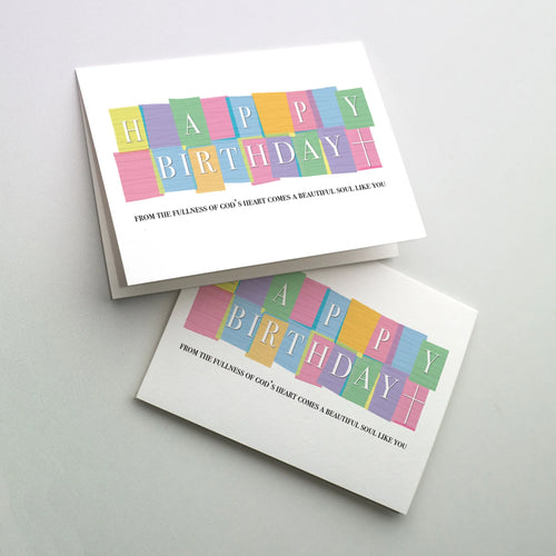Happy Birthday From the Fullness of God’s Heart Greeting Card - JMJs Catholic Store, Inc