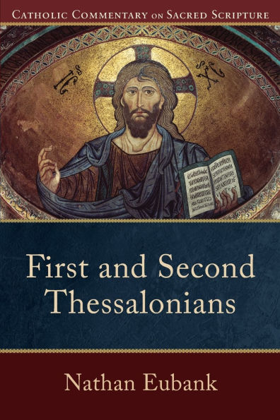 Book cover of First and Second Thessalonians by Nathan Eubank with Byzantine-style image of Jesus holding a scripture book