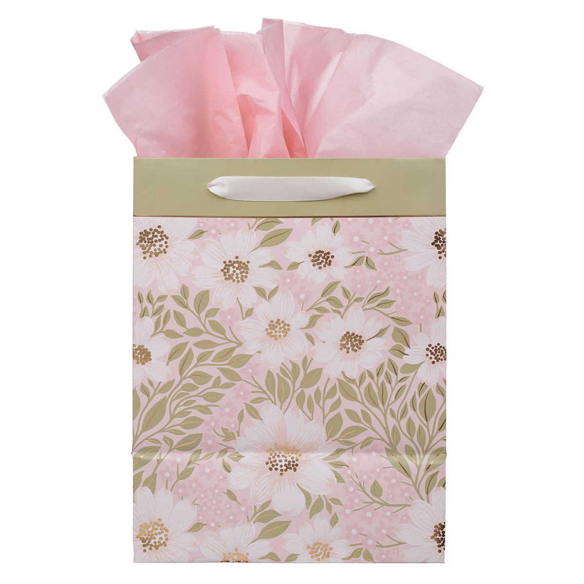 Bless and Keep You Blush Bloom Large Portrait Gift Bag - Numbers 6:24 - JMJs Catholic Store, Inc