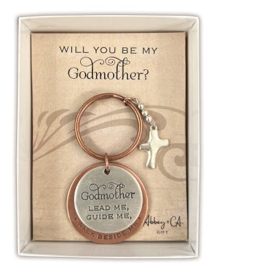 Godmother Keychain with Cross - JMJs Catholic Store, Inc