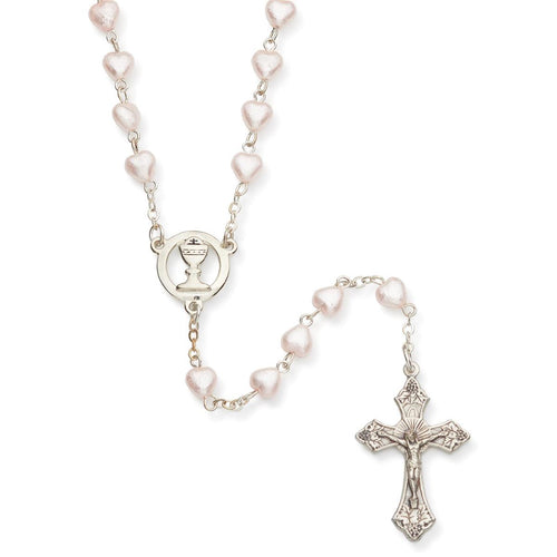 Heart Pearl Communion Rosary 18" - JMJs Catholic Store, Inc