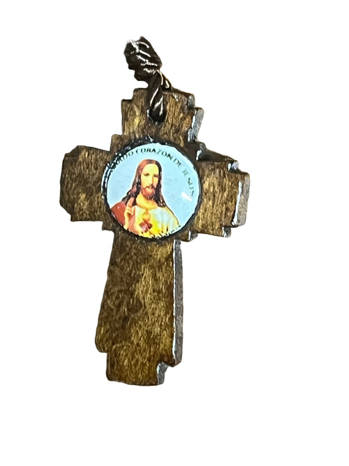 Sacred Heart of Jesus Detente Brown Wood Mini Rosary - JMJs Catholic Store, Inc