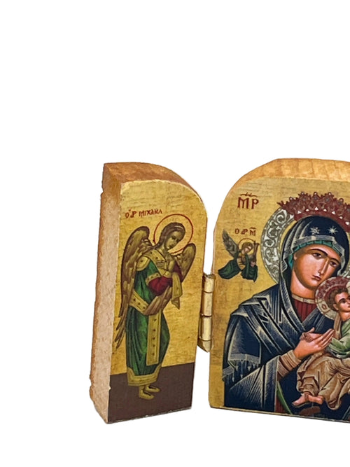 Our Lady of Perpetual Help Greek Triptych 2" - JMJs Catholic Store, Inc