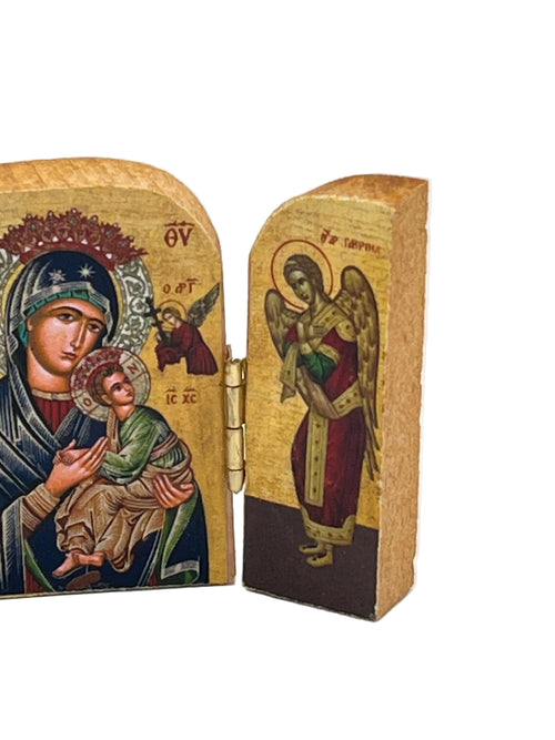 Our Lady of Perpetual Help Greek Triptych 2" - JMJs Catholic Store, Inc