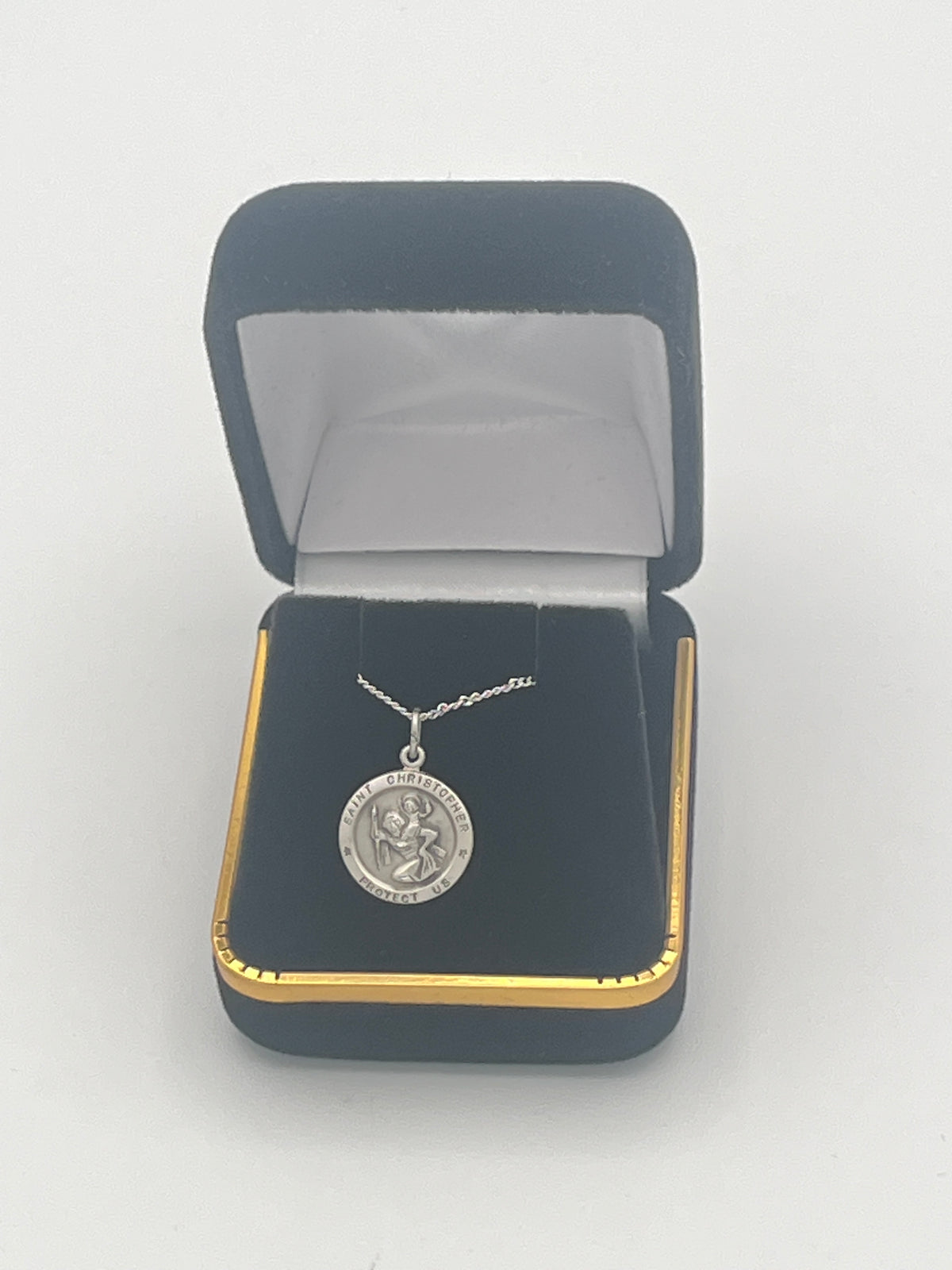 Sterling Silver Round St. Christopher Medal 1/2" - JMJs Catholic Store, Inc