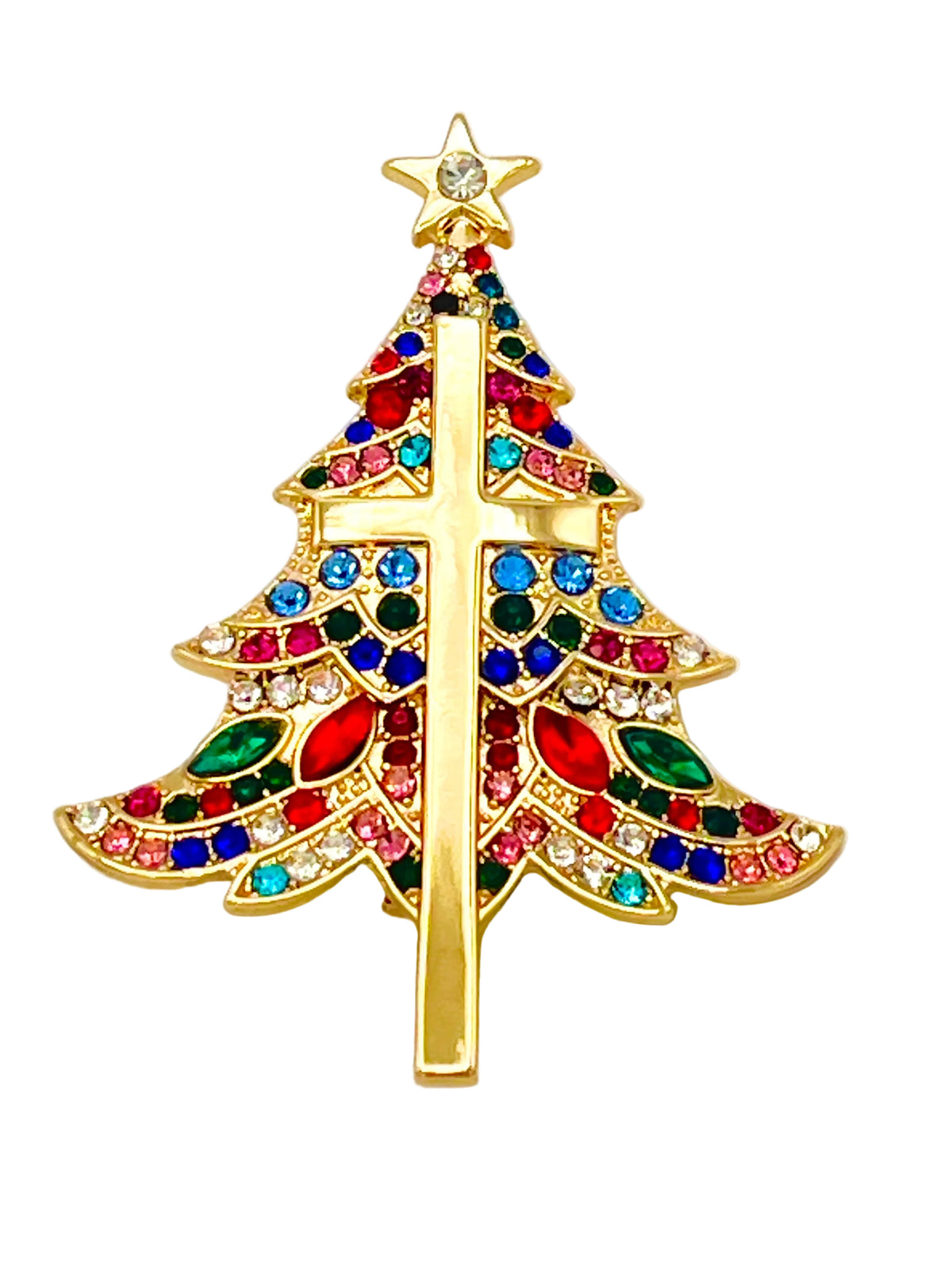 Christmas Tree Cross Pin - JMJs Catholic Store, Inc