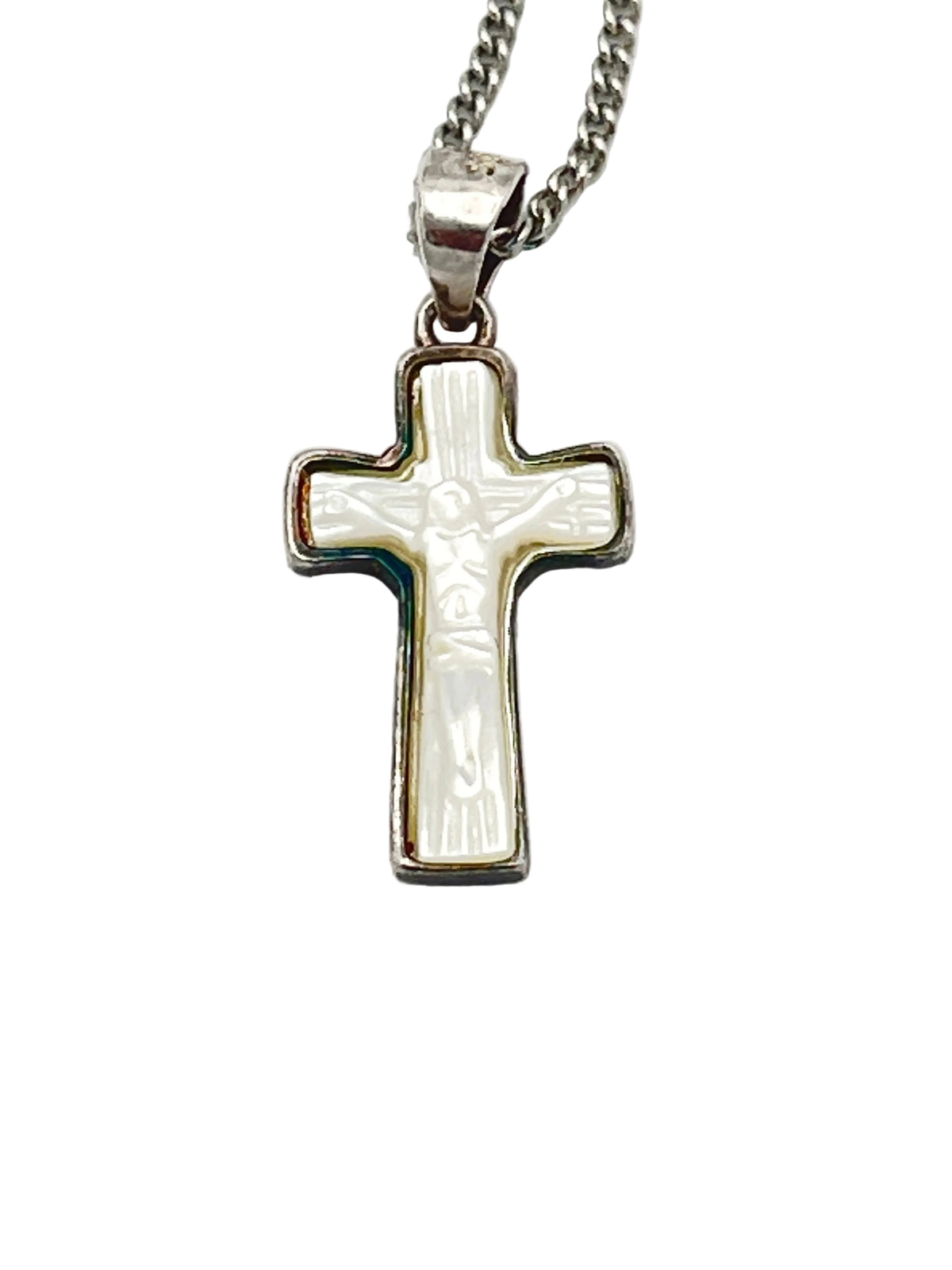 Mother of Pearl Crucifix Necklace - JMJs Catholic Store, Inc
