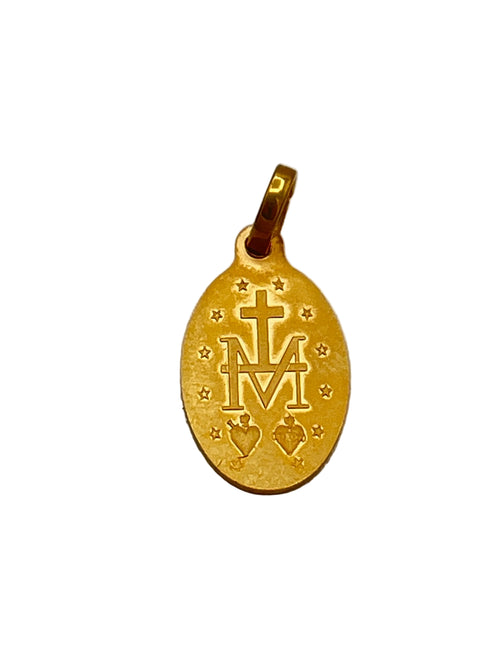 18K Gold-Plated Miraculous Medal from Lourdes – 5/8"