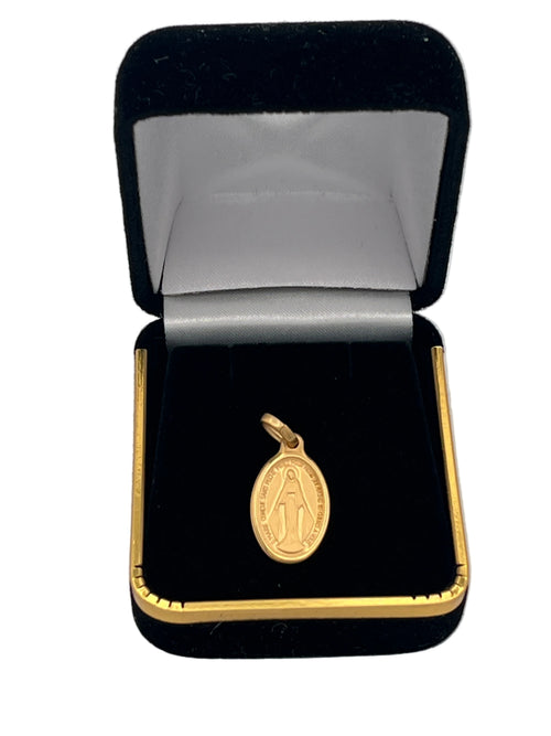 18K Gold-Plated Miraculous Medal from Lourdes – 5/8"