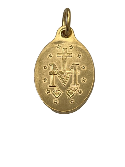 18K Gold-Plated Two Tone Miraculous Medal from Lourdes 1 1/8"
