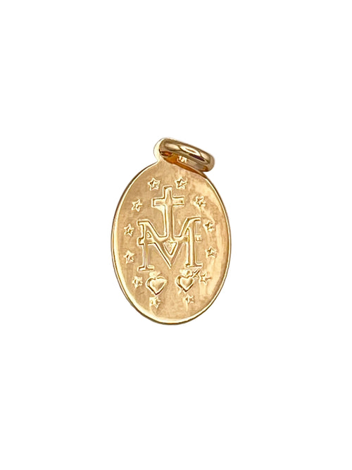 18K Gold-Plated Miraculous Medal from Lourdes 3/4"