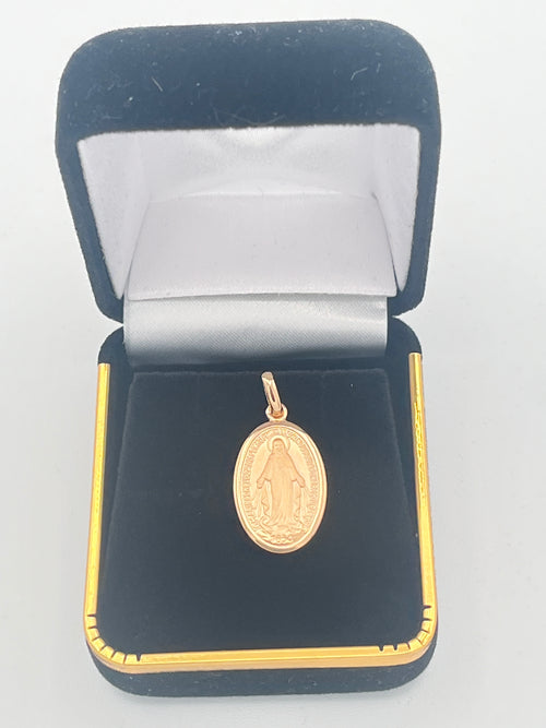 18K Gold-Plated Miraculous Medal from Lourdes 3/4"