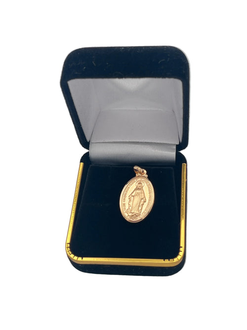 18K Gold-Plated Miraculous Medal from Lourdes 7/8"
