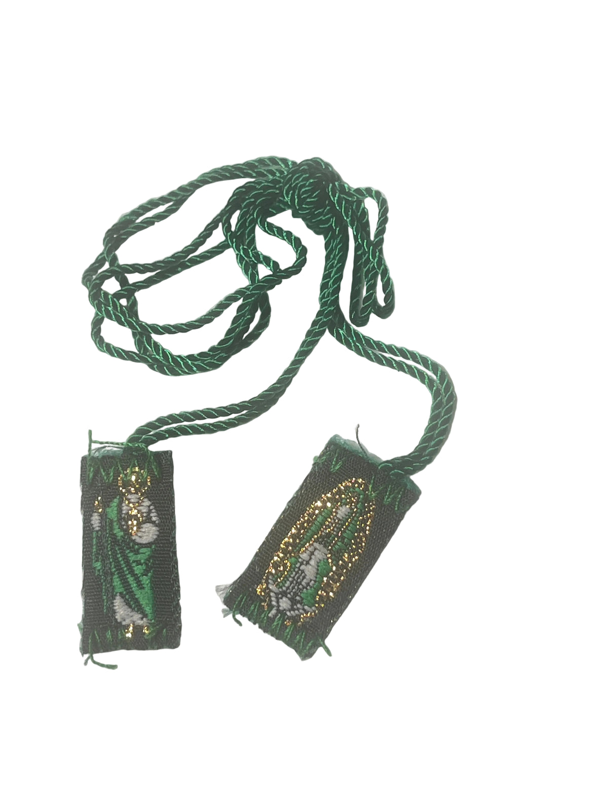 Green St. Jude and Our Lady of Guadalupe Scapular 3/4"