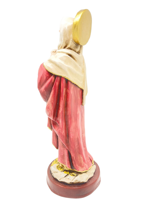 Our Lady of Sorrows Statue Hand Painted (9") Red - Unique Catholic Gifts