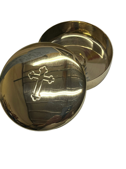 Large Brass Hospital Pyx - JMJs Catholic Store, Inc