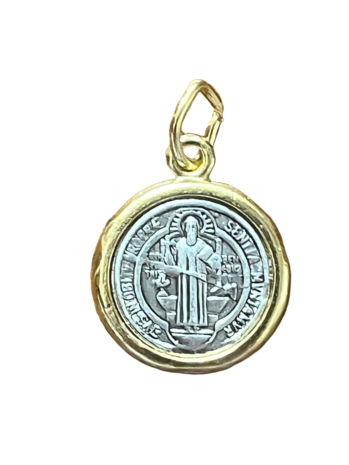 Gold and Silver Benedict Medal (small) 1/2" - JMJs Catholic Store, Inc