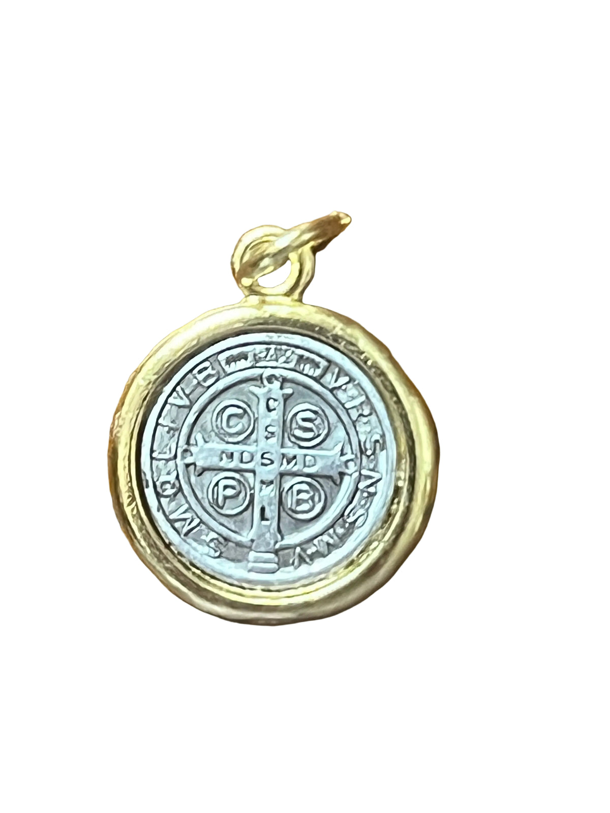 Gold and Silver Benedict Medal (small) 1/2" - JMJs Catholic Store, Inc
