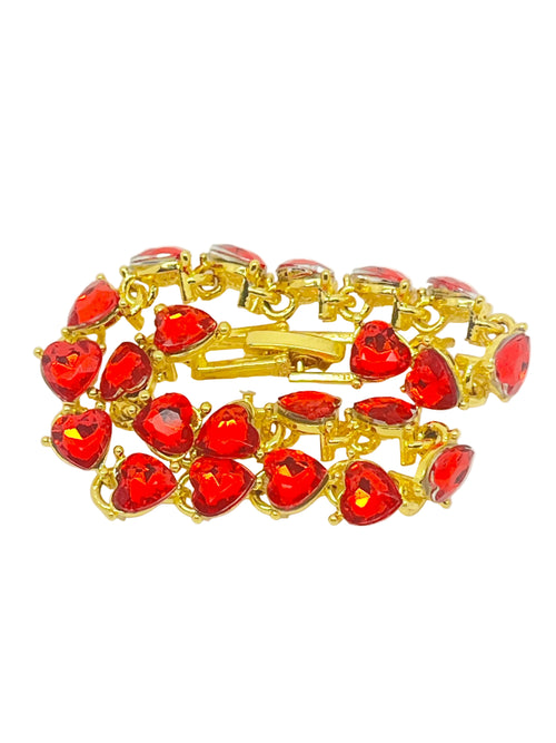 Red Crystal Heart Bracelet - Valentines Day - JMJs Catholic Store, Inc