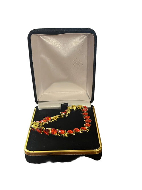 Red Crystal Heart Bracelet - Valentines Day - JMJs Catholic Store, Inc