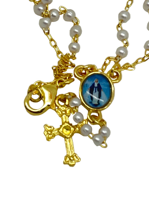Brazilian Pearl Rosary Necklace - JMJs Catholic Store, Inc