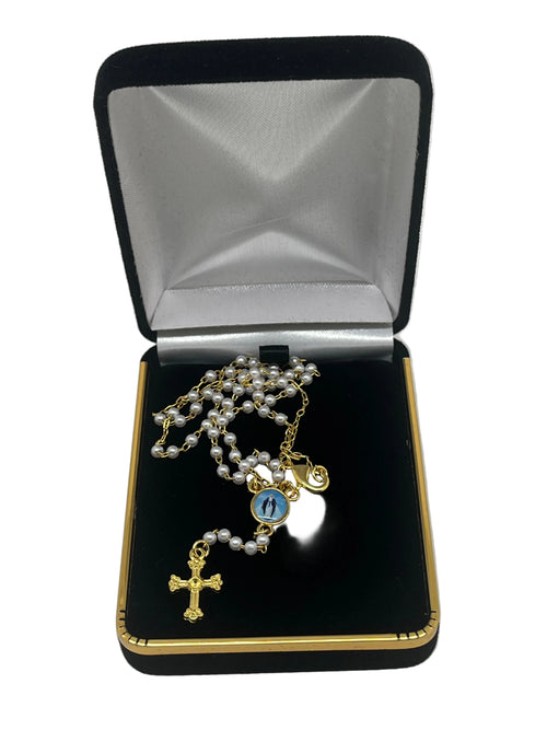 Brazilian Pearl Rosary Necklace - JMJs Catholic Store, Inc