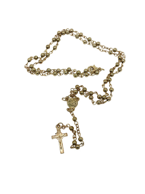 Gold Benedict Rosary in a Glass Bottle - JMJs Catholic Store, Inc