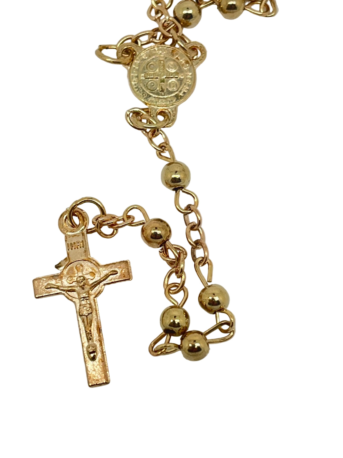 Gold Benedict Rosary in a Glass Bottle - JMJs Catholic Store, Inc