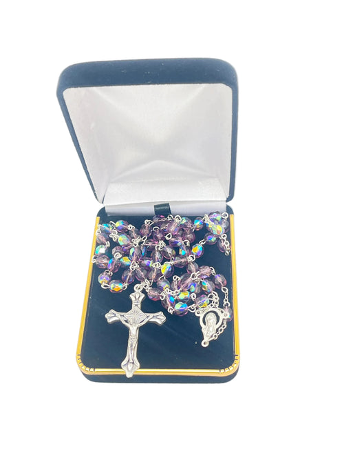Amethyst Crystal Rosary - JMJs Catholic Store, Inc