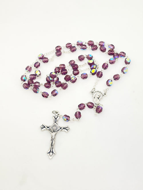 Amethyst Crystal Rosary - JMJs Catholic Store, Inc