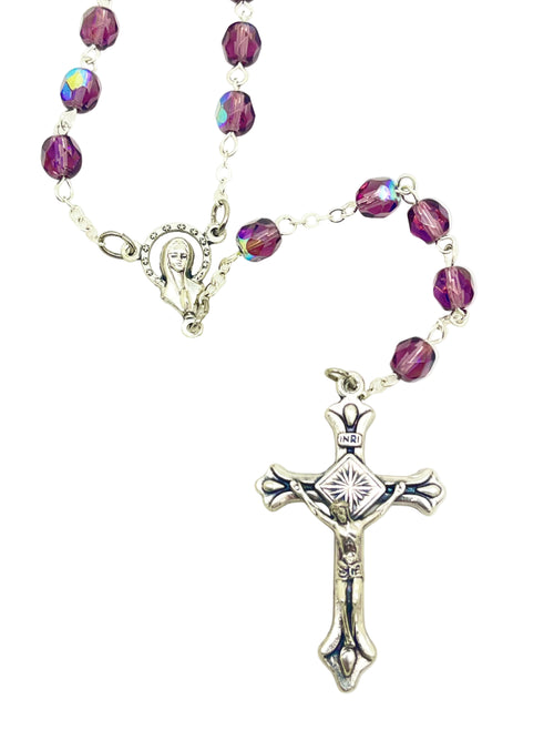 Amethyst Crystal Rosary - JMJs Catholic Store, Inc