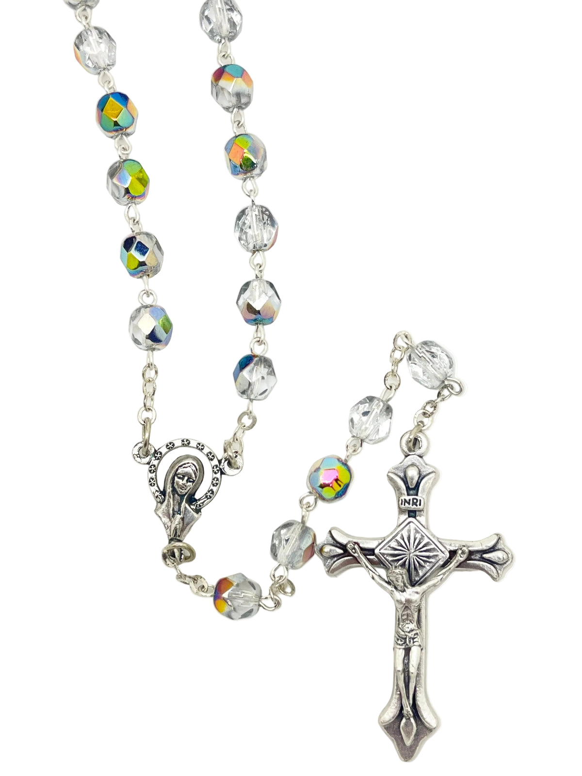 Vitral Crystal Rosary - JMJs Catholic Store, Inc