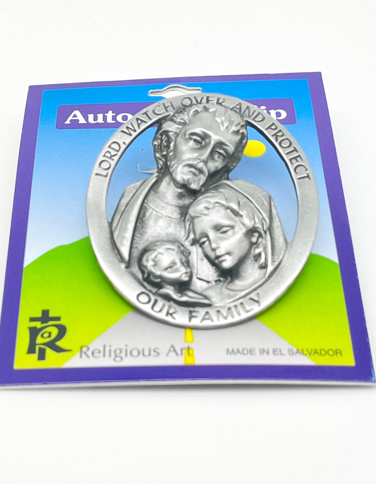 Holy Family Auto Visor Clip Round - JMJs Catholic Store, Inc