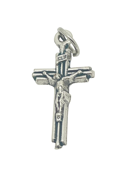 Petite Silver Crucifix Medal 3/4" - JMJs Catholic Store, Inc